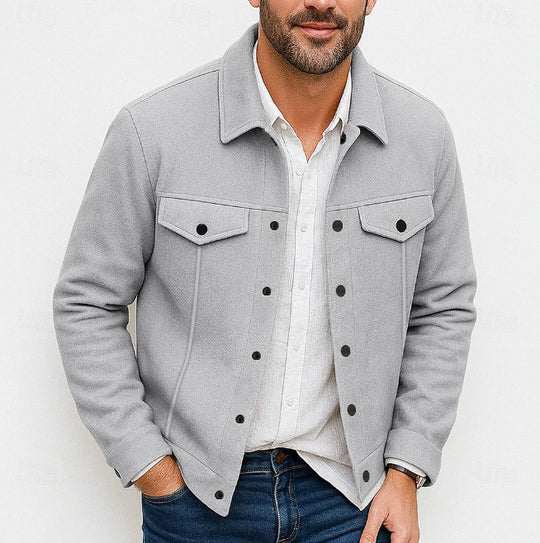 Herren stylische Utility-Jacke mit gepolsterten Taschen R&B