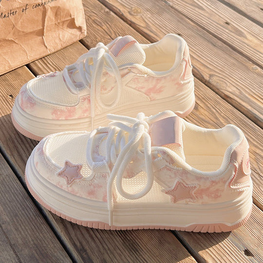 Damen Sportliche Plateau-Sneaker mit atmungsaktiver Mesh-Oberfläche und modischem Design R&B