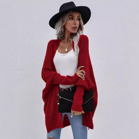 Damen luftige Strickjacke mit offenes Design und feiner Maschenstruktur R&B