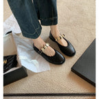 Damen Elegante Ballerinas mit verzierten Riemchen