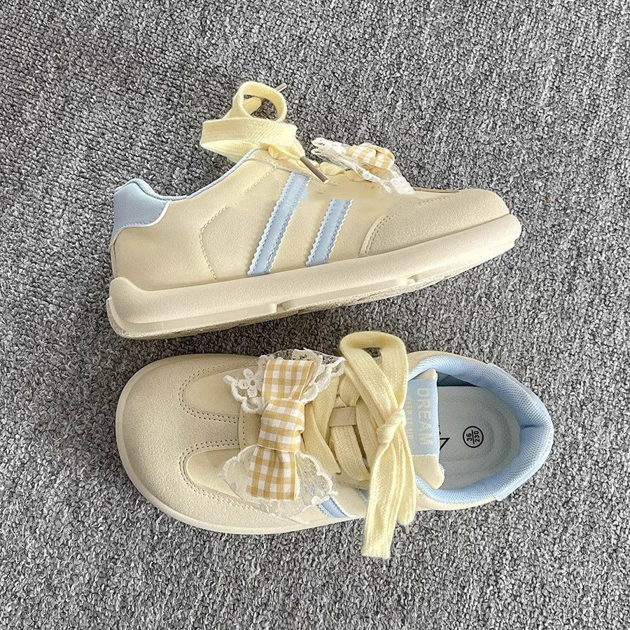 Damen Sportliche Sneakers mit verspieltem Schleifendetail