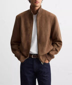 Herren Übergangsjacke im modernen Wildleder-Look Hedi-Mode