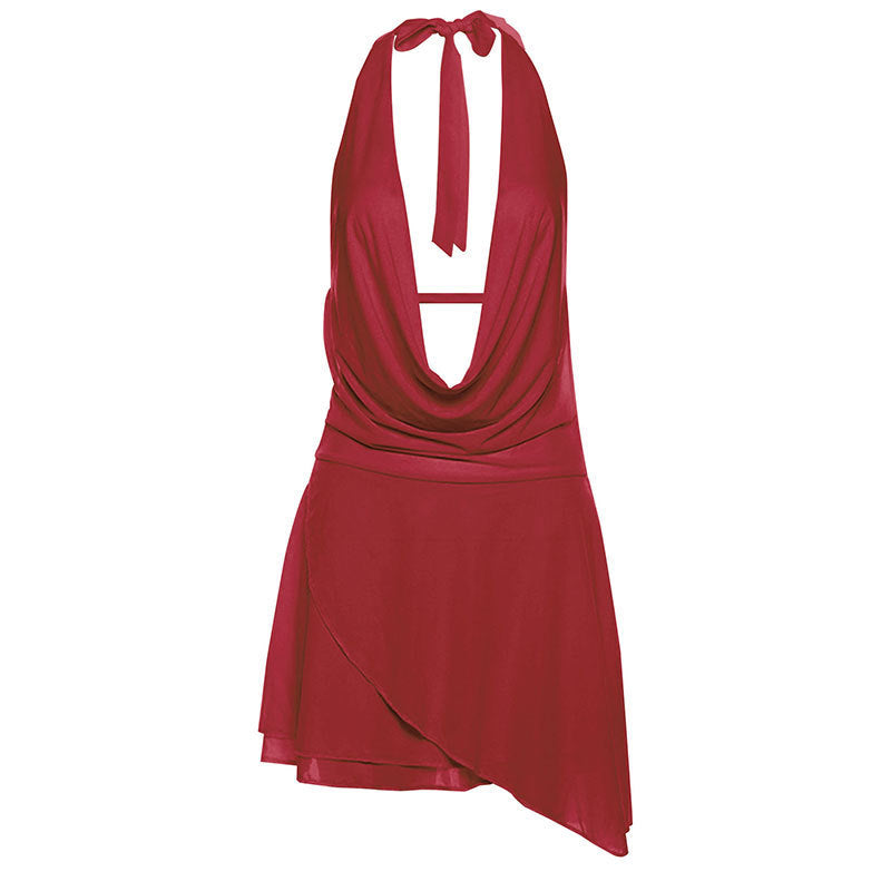 Damen Minikleid mit raffiniertem Wickelausschnitt und elegantem Drapierungsdesign R&B
