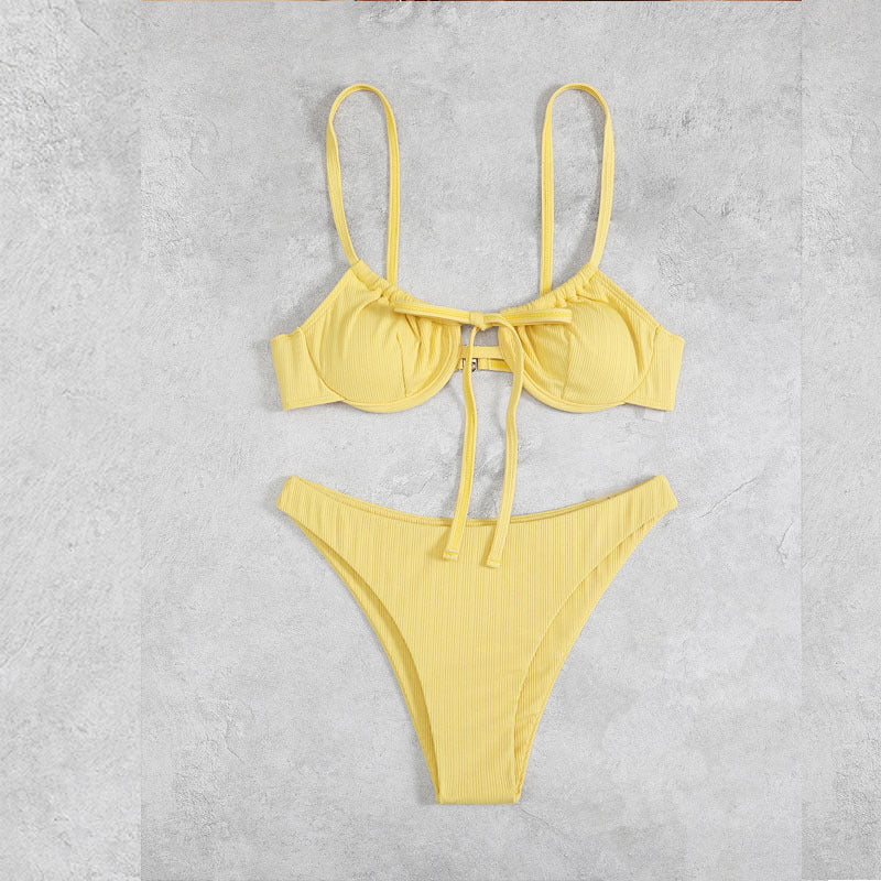 Damen Triangel-Bikini mit verstellbaren Trägern und hochwertigem Rippmaterial R&B