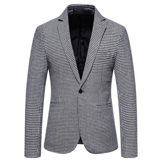 Herren eleganter Blazer mit modernem Schachbrettmuster R&B