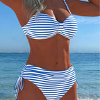 Damen Bikini-Set mit gepolstertem Balconette-Oberteil und hohem Taillenschnitt