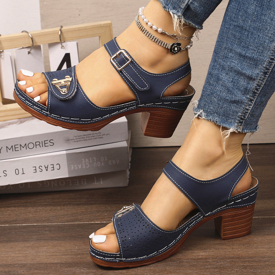Damen Elegante und bequeme Sandalen mit Blockabsatz R&B