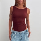 Damen figurbetontes Body mit gerafftem Design R&B