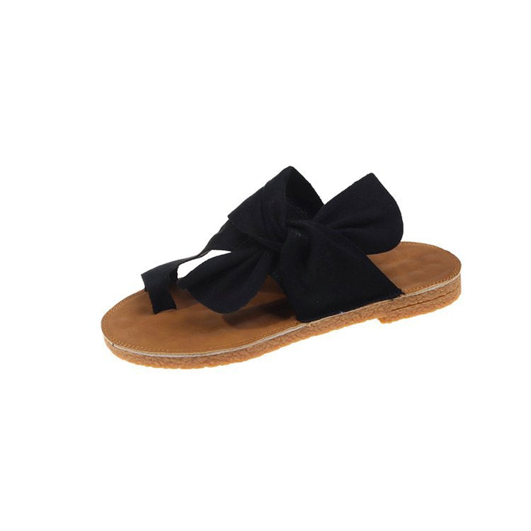 Damen Komfortable Badesandalen mit dekorativem Schleifen-Design R&B