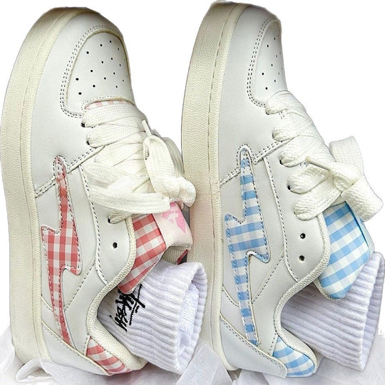 Damen Sneakers mit karierter Applikation und bequemer Dämpfung R&B