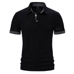Herren Poloshirt mit modischem Kragen und kontrastierenden Ärmeln