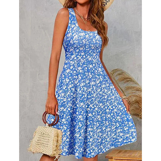 Damen Blumenmuster Sommerkleid R&B