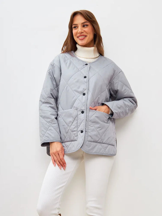 Damen gesteppte Freizeitjacke mit hoch geschlossenem Kragen und modischem Schnitt R&B