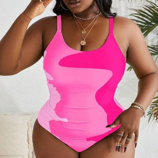 Damen Einteiler Badeanzug mit modernem Camouflage-Design R&B