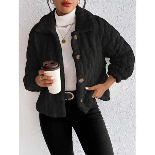 Damen Flauschige Oversize-Jacke R&B