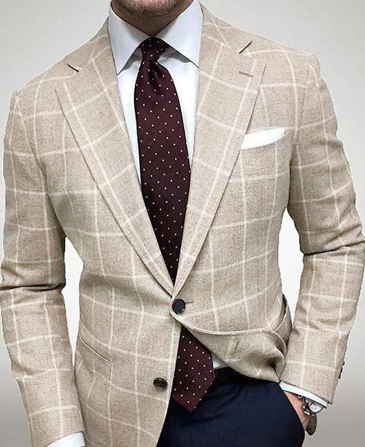 Herren eleganter Leinenblazer mit schmalem Schnitt R&B