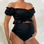 Damen Schwangerschaftsbikini-Set mit modischem Rüschendesign R&B