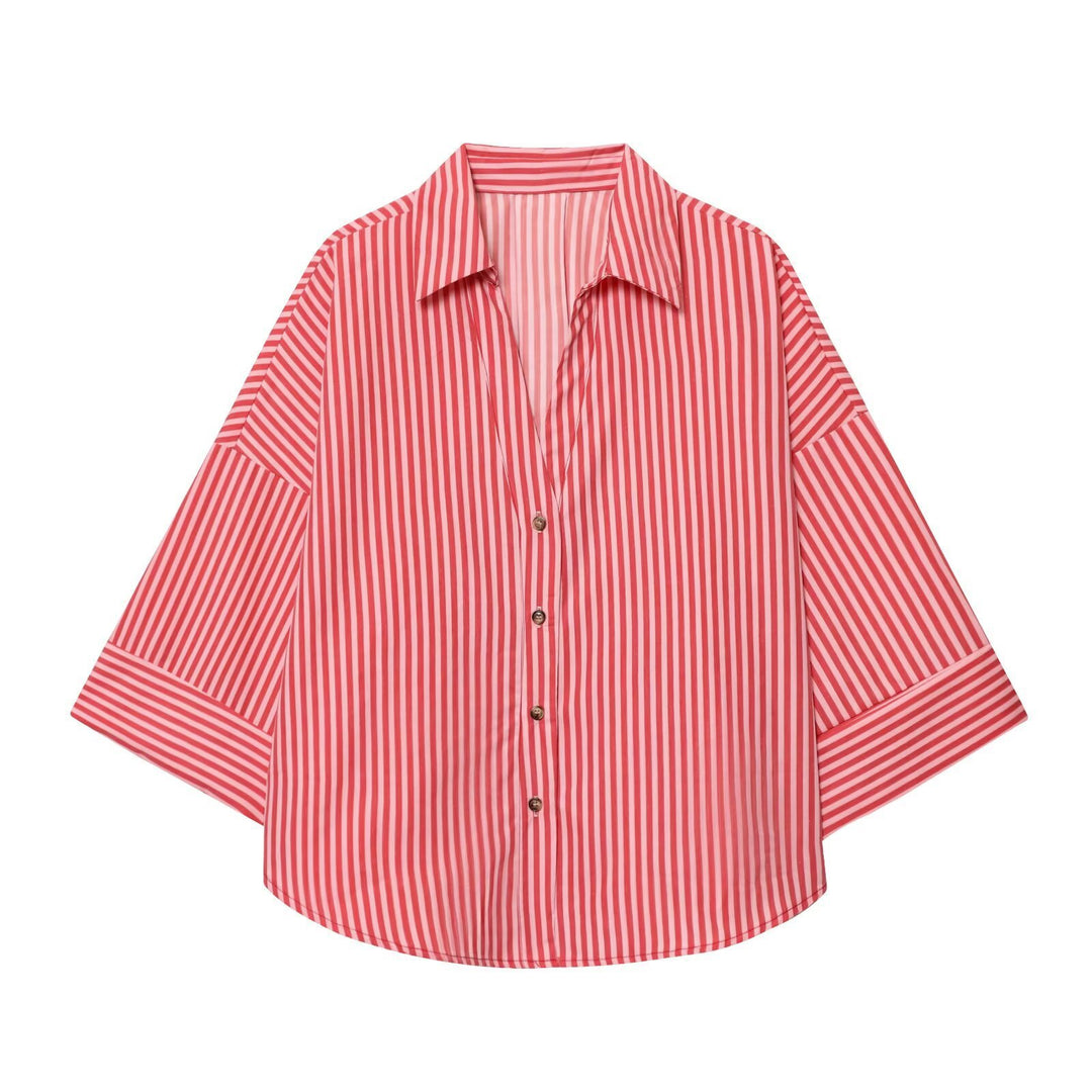 Damen Hemdblusenshirt mit lässigem Schnitt und eleganten 3/4-Ärmeln R&B