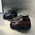Damen Elegante Schnürschuhe mit modischen Schnallen und robuster Sohle R&B