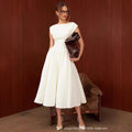 Damen Elegantes A-Linien Cocktailkleid mit Wasserfallausschnitt