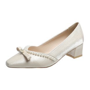 Damen elegante Pumps mit dekorativer Perlenverzierung R&B