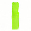 Damen Maxikleid aus lichtdurchlässigem Material