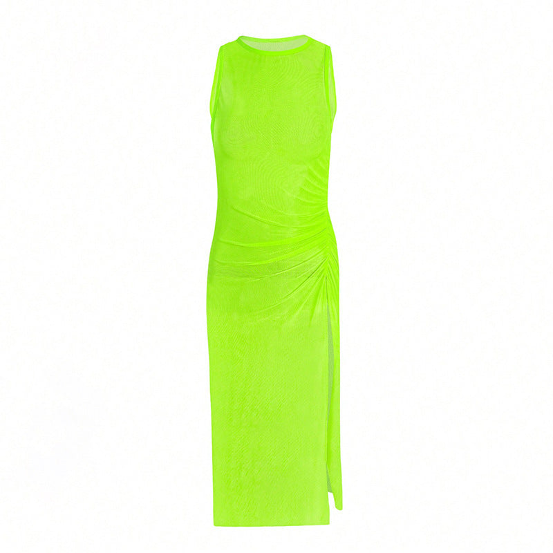 Damen Maxikleid aus lichtdurchlässigem Material
