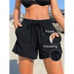 Damen Sportliche Badeshorts mit elastischem Bund und praktischen Taschen R&B
