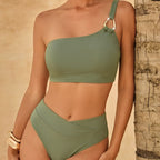 Damen Bikini-Set mit verstellbarem Oberteil und hohem Bund R&B