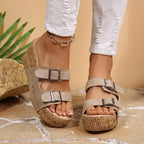 Damen Komfortable Wedge-Sandalen mit verstellbaren Riemen R&B