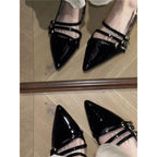 Damen Slingback Ballerinas mit metallic glänzender Oberfläche und dekorativen Riemchen R&B