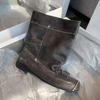 Damen modische Stiefeletten mit einzigartigem Schnitt und praktischem Riemen