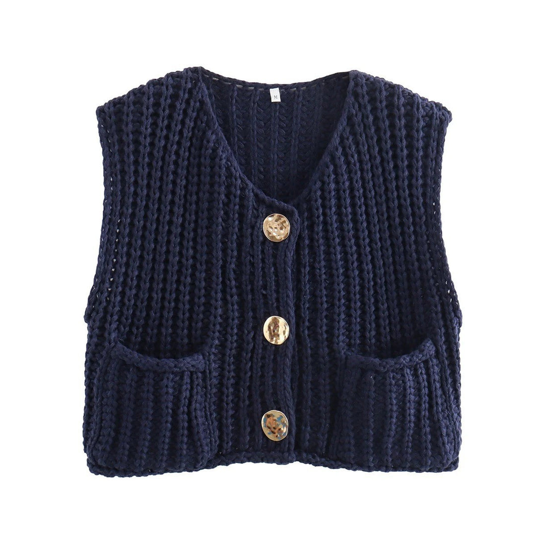 Damen Strickweste mit Knopfdetails und praktischen Taschen R&B