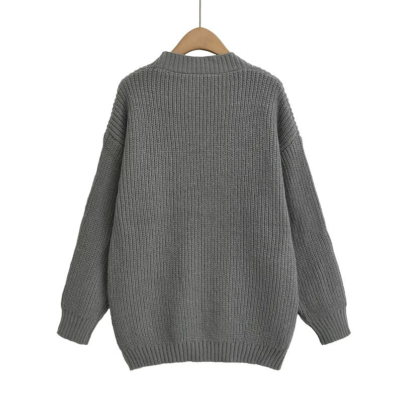 Damen Strickjacke mit großzügigen Taschen und Knopfdetails R&B