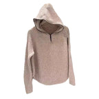 Damen lässiger Strickpullover mit hochgezogenem Kragen und Reißverschluss R&B