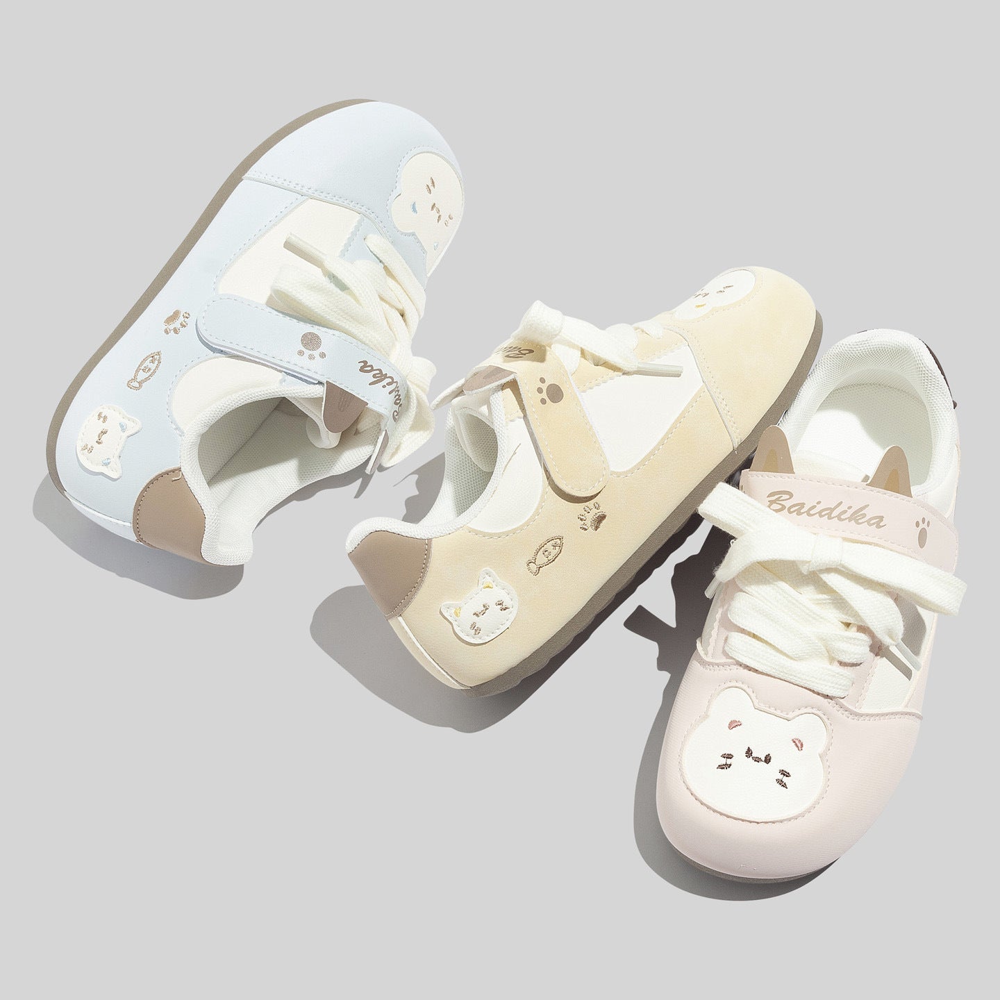 Damen Sneakers mit niedlichem Katzenmotiv und bequemer Dämpfung