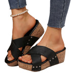 Damen Wedge-Sandalen mit ergonomischer Fußbettung und modischem Korkdesign R&B