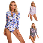 Damen Hochgeschlossener Einteiler Badeanzug mit zip und floralem Muster R&B