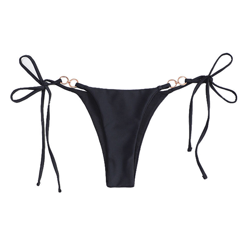 Damen minimalistischer Bikini-Hosenteil mit verstellbaren Schleifen