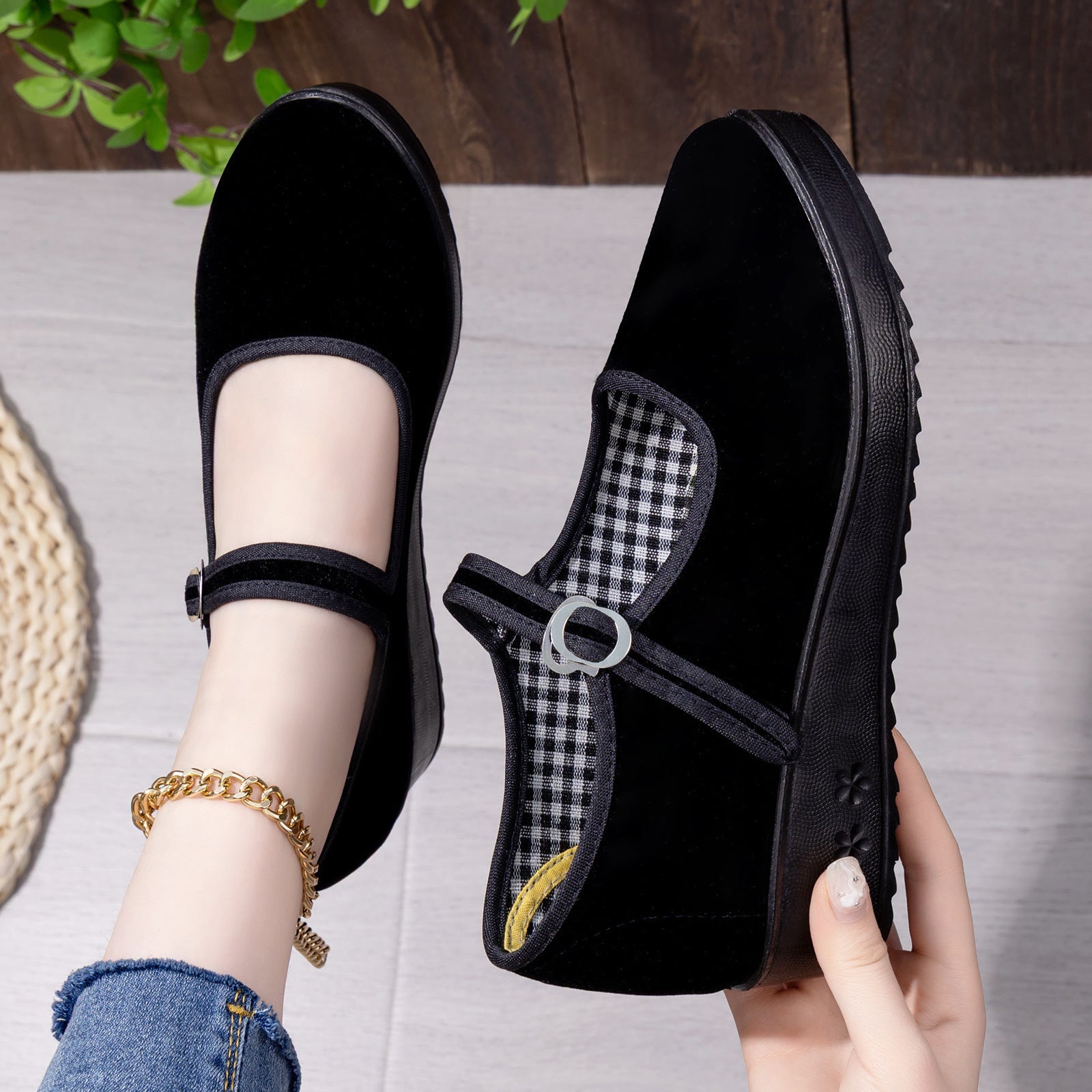Damen Komfortable und elegante Klettschuhe