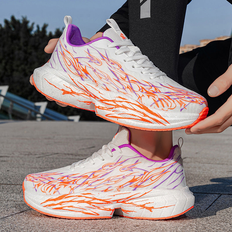 Damen Sportliche Sneaker mit stylishem Flame-Design und atmungsaktiver Mesh-Oberfläche