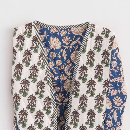 Damen Patchwork-Überwurfjacke R&B