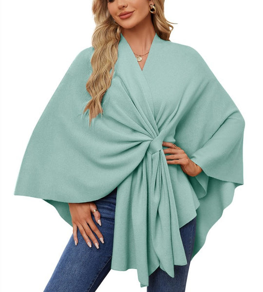 Damen Eleganter Wickelpullover mit asymmetrischem Schnitt R&B
