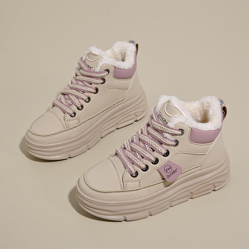 Damen High-Top Sneakers mit kuscheligem Innenfutter und stark profilierten Sohlen R&B