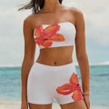 Damen Bandeau-Bikini-Set mit sportlichen Shorts R&B