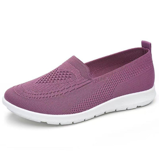 Damen Atmungsaktive Slip-On Freizeitschuhe mit komfortablem Absatz R&B