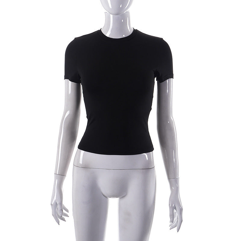 Damen Figurbetontes Kurzarm-T-Shirt mit hochqualitativem Stretch-Material R&B