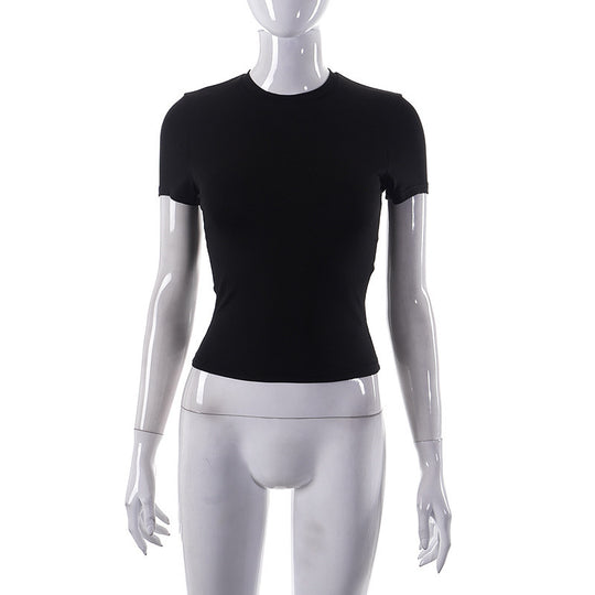 Damen Figurbetontes Kurzarm-T-Shirt mit hochqualitativem Stretch-Material R&B