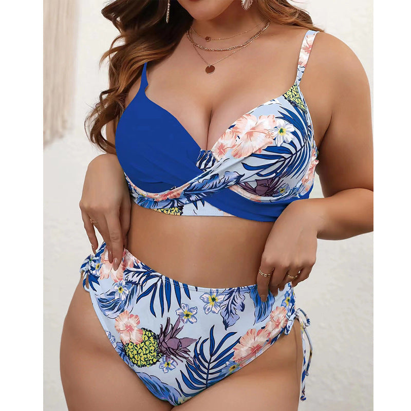 Damen Hochtailliertes Bikini-Set mit floralem Wickel-Top R&B