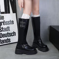 Damen Hochwertige Overknee-Stiefel mit trendigen Schnallen und robustem Sohlenprofil R&B